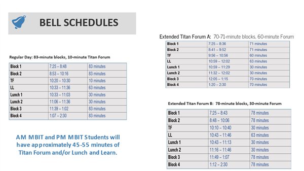 lunch and learn bell schedules 